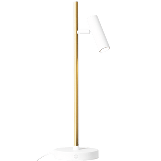 ADJUSTABLE TABLE SPOT LIGHT WHITE & BRASS - DYKE & DEAN