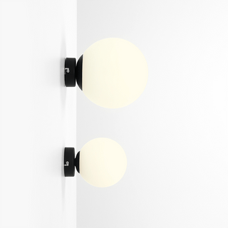 BALL GLOBE OPAL WALL CEILING LIGHT BLACK - DYKE & DEAN