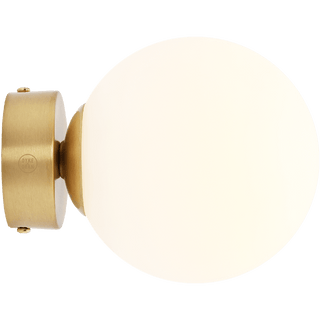 BALL GLOBE OPAL WALL CEILING LIGHT BRASS - DYKE & DEAN