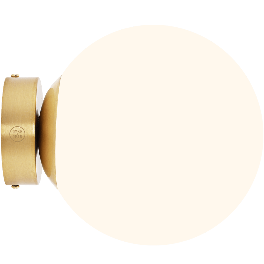 BALL GLOBE OPAL WALL CEILING LIGHT BRASS XL - DYKE & DEAN