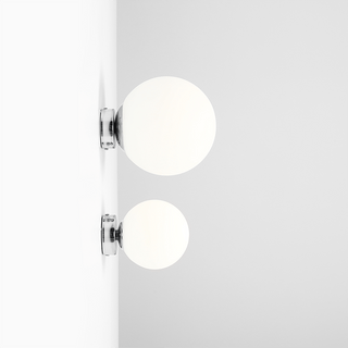 BALL GLOBE OPAL WALL CEILING LIGHT CHROME - DYKE & DEAN