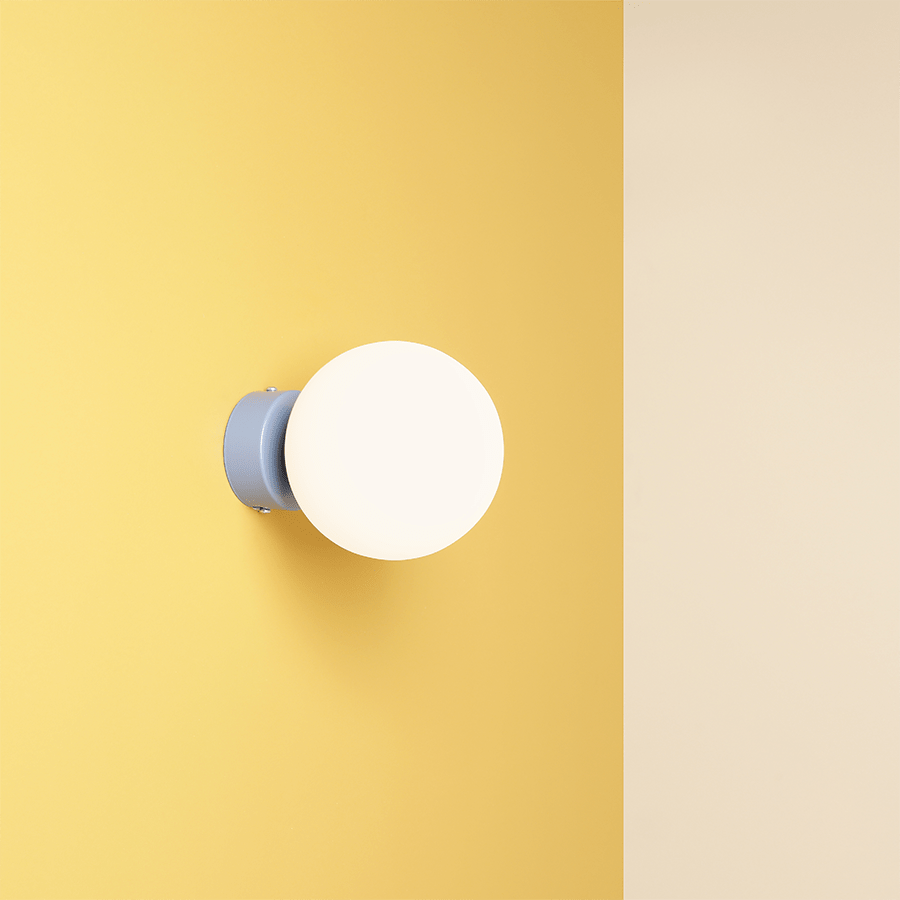 BALL GLOBE OPAL WALL CEILING LIGHT DUSTY BLUE - DYKE & DEAN