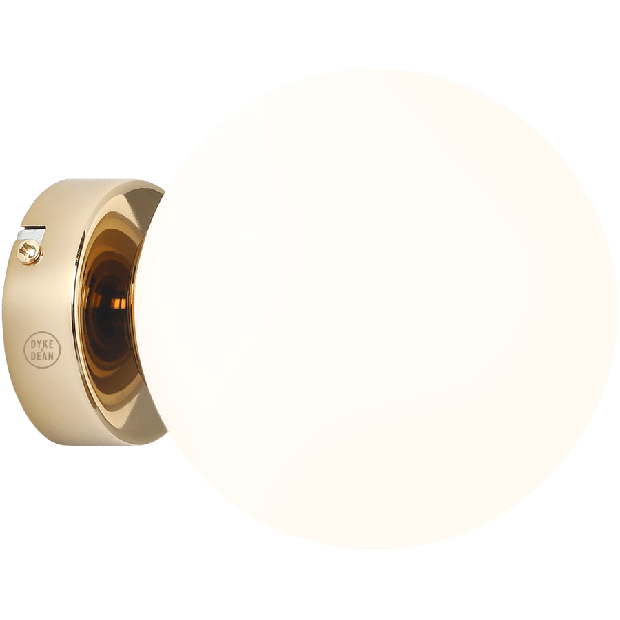 BALL GLOBE OPAL WALL CEILING LIGHT GOLD - DYKE & DEAN