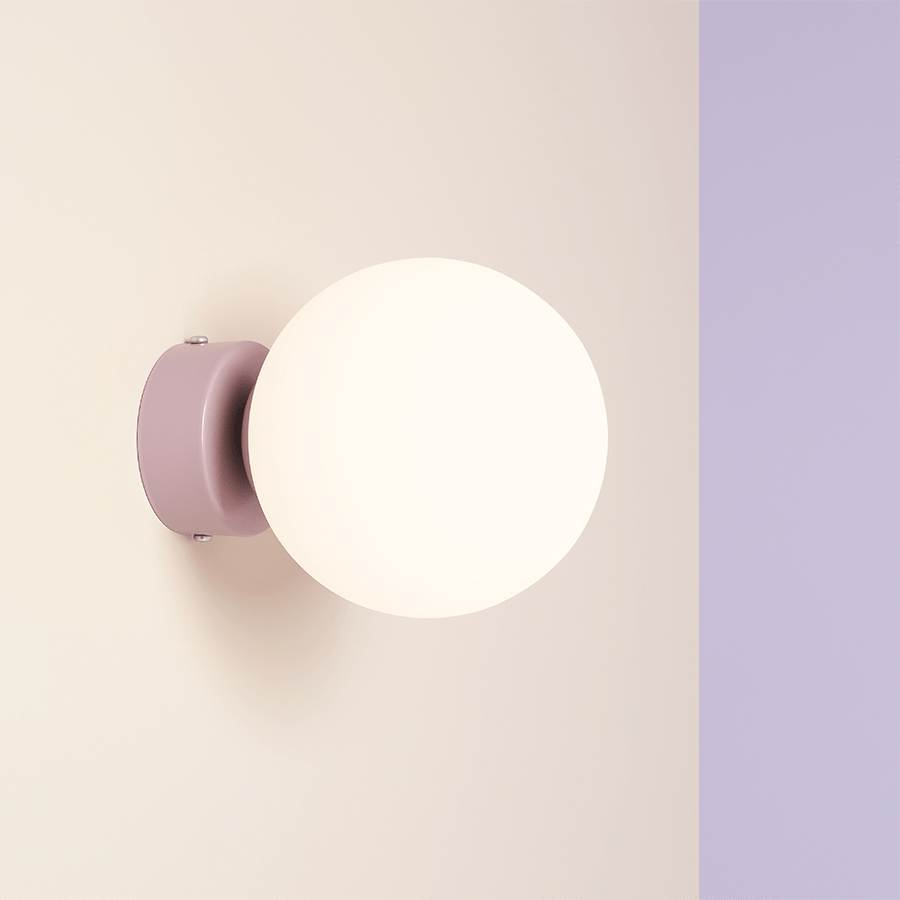 BALL GLOBE OPAL WALL CEILING LIGHT LILAC - DYKE & DEAN