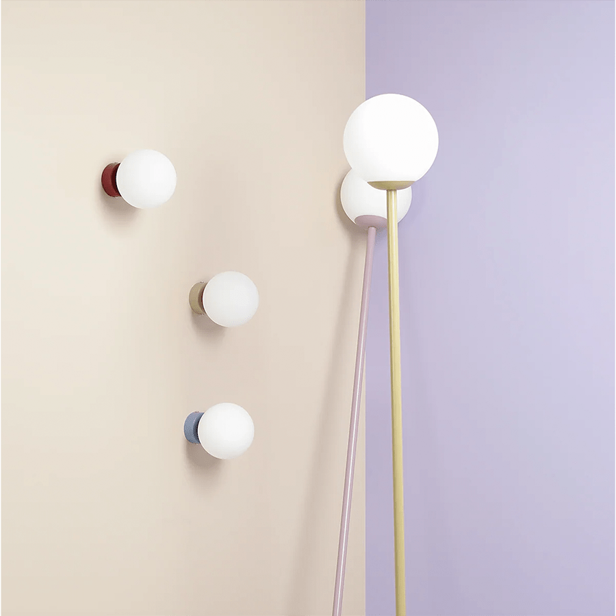 BALL GLOBE OPAL WALL CEILING LIGHT RED WINE - DYKE & DEAN