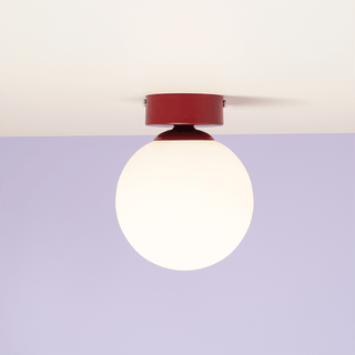 BALL GLOBE OPAL WALL CEILING LIGHT RED WINE - DYKE & DEAN