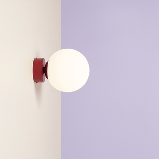 BALL GLOBE OPAL WALL CEILING LIGHT RED WINE - DYKE & DEAN