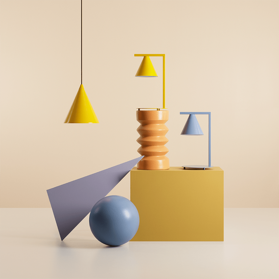 BATON CONE TABLE LIGHT YELLOW - DYKE & DEAN