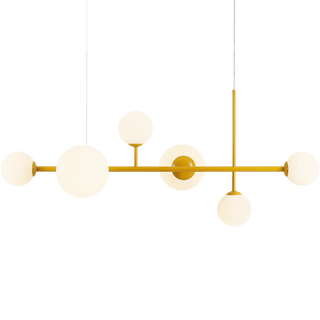 BATON ROD GLOBE PENDANT 6 LIGHT MUSTARD - DYKE & DEAN