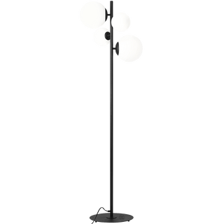 BLOOM OPAL GLOBES FLOOR LIGHT BLACK - DYKE & DEAN