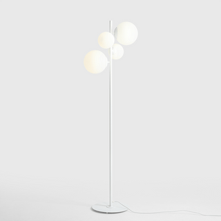 BLOOM OPAL GLOBES FLOOR LIGHT WHITE - DYKE & DEAN