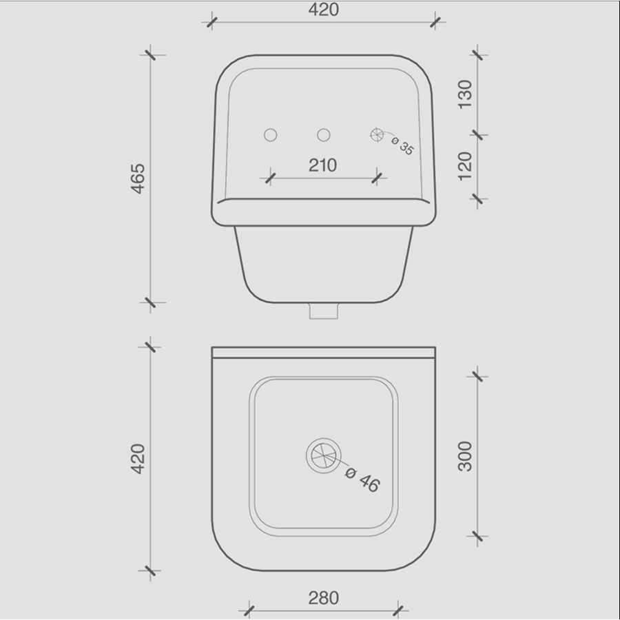 CERAMIC MOUNTED SMALL SINK - DYKE & DEAN