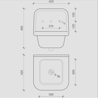 CERAMIC MOUNTED SMALL SINK - DYKE & DEAN