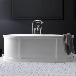 CHIC ROLL PANEL ENAMEL CAST IRON BATHTUB WHITE - DYKE & DEAN