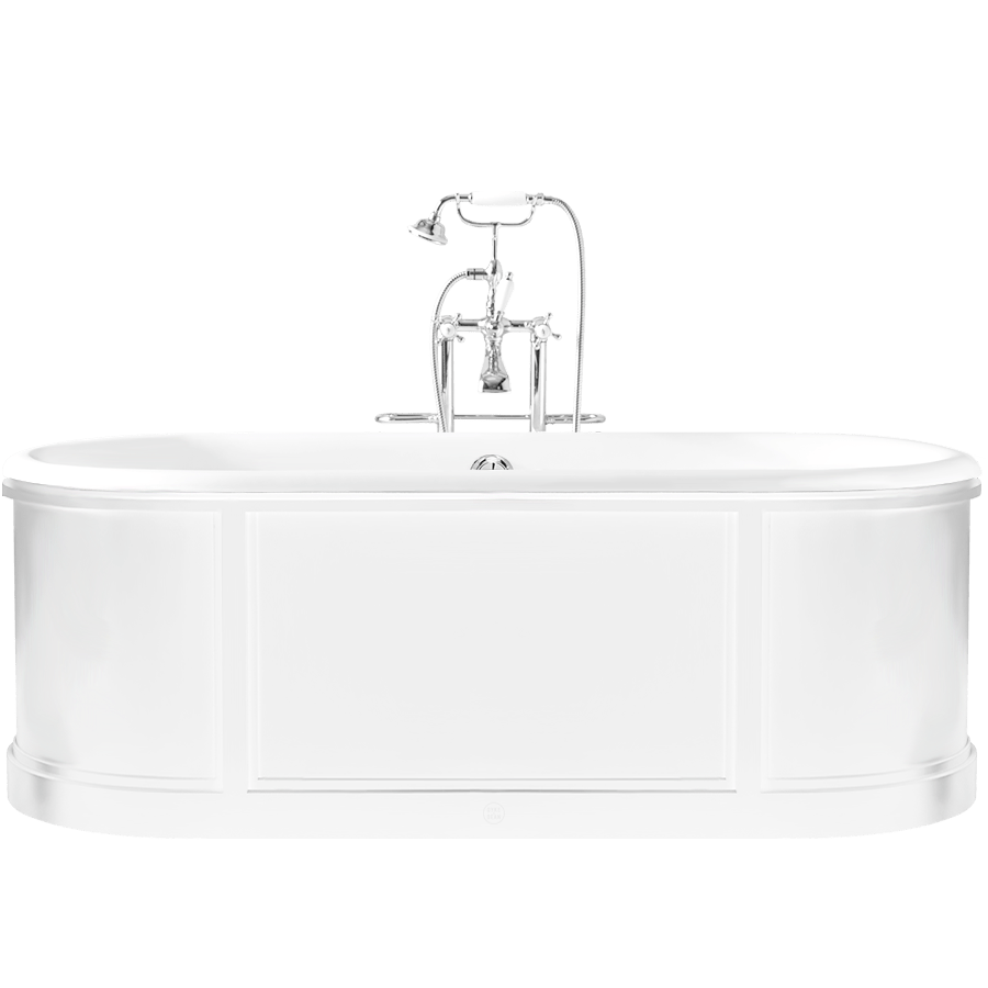 CHIC ROLL PANEL ENAMEL CAST IRON BATHTUB WHITE - DYKE & DEAN