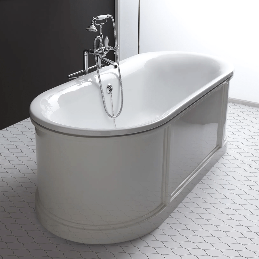 CHIC ROLL PANEL ENAMEL CAST IRON BATHTUB WHITE - DYKE & DEAN