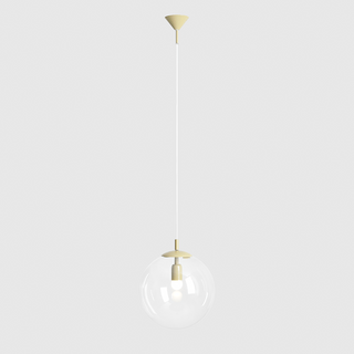 CLEAR GLASS HANGING GLOBE PENDANT KHAKI - DYKE & DEAN