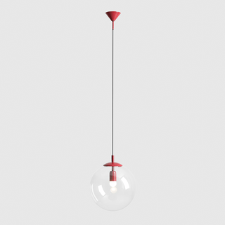 CLEAR GLASS HANGING GLOBE PENDANT RED WINE - DYKE & DEAN