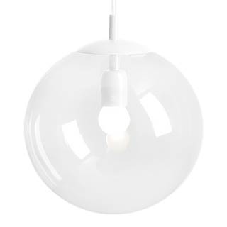 CLEAR GLASS HANGING GLOBE PENDANT WHITE - DYKE & DEAN