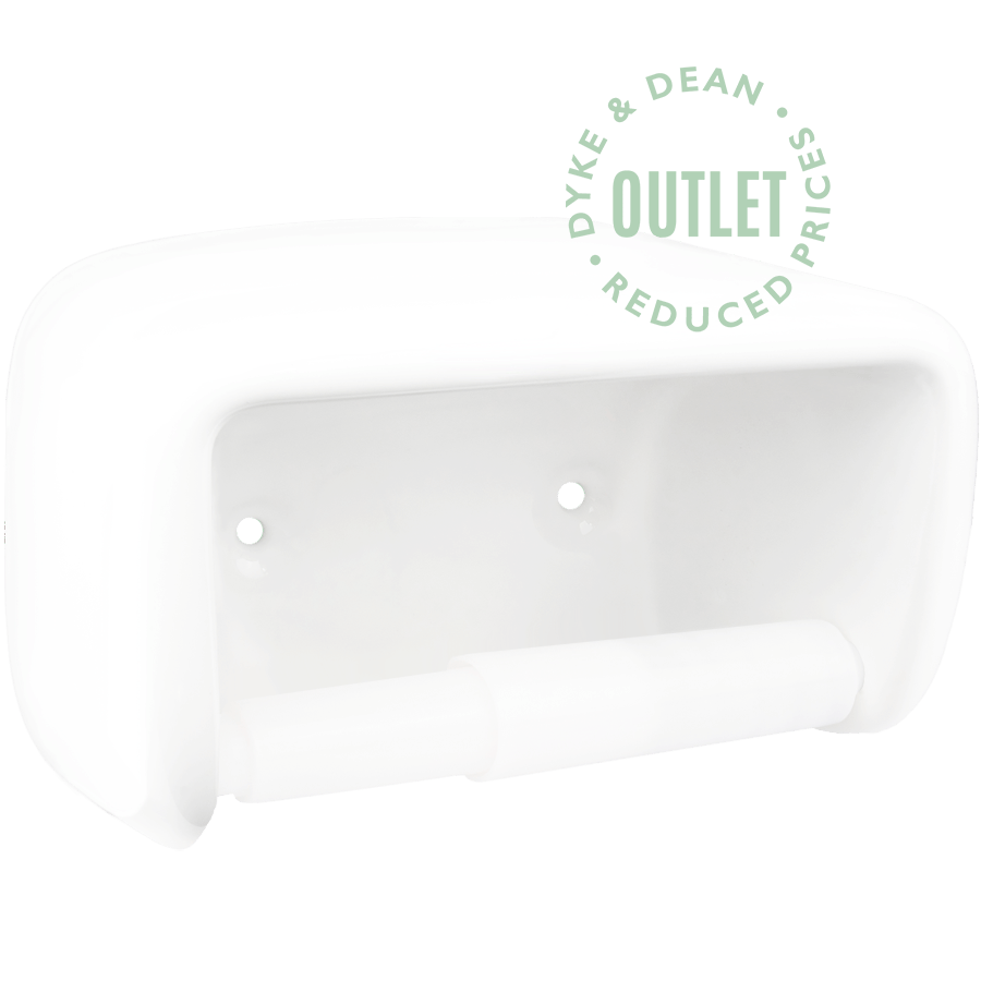 COVERED TOILET ROLL HOLDER WHITE OUTLET - DYKE & DEAN