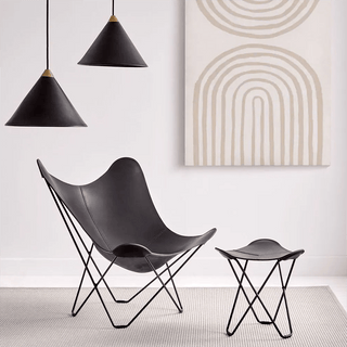 CUERO BUTTERFLY CHAIR BLACK FRAME - DYKE & DEAN