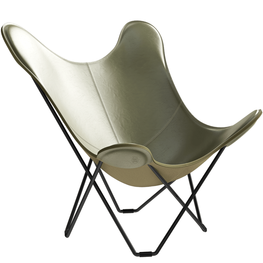 CUERO BUTTERFLY CHAIR BLACK FRAME - DYKE & DEAN