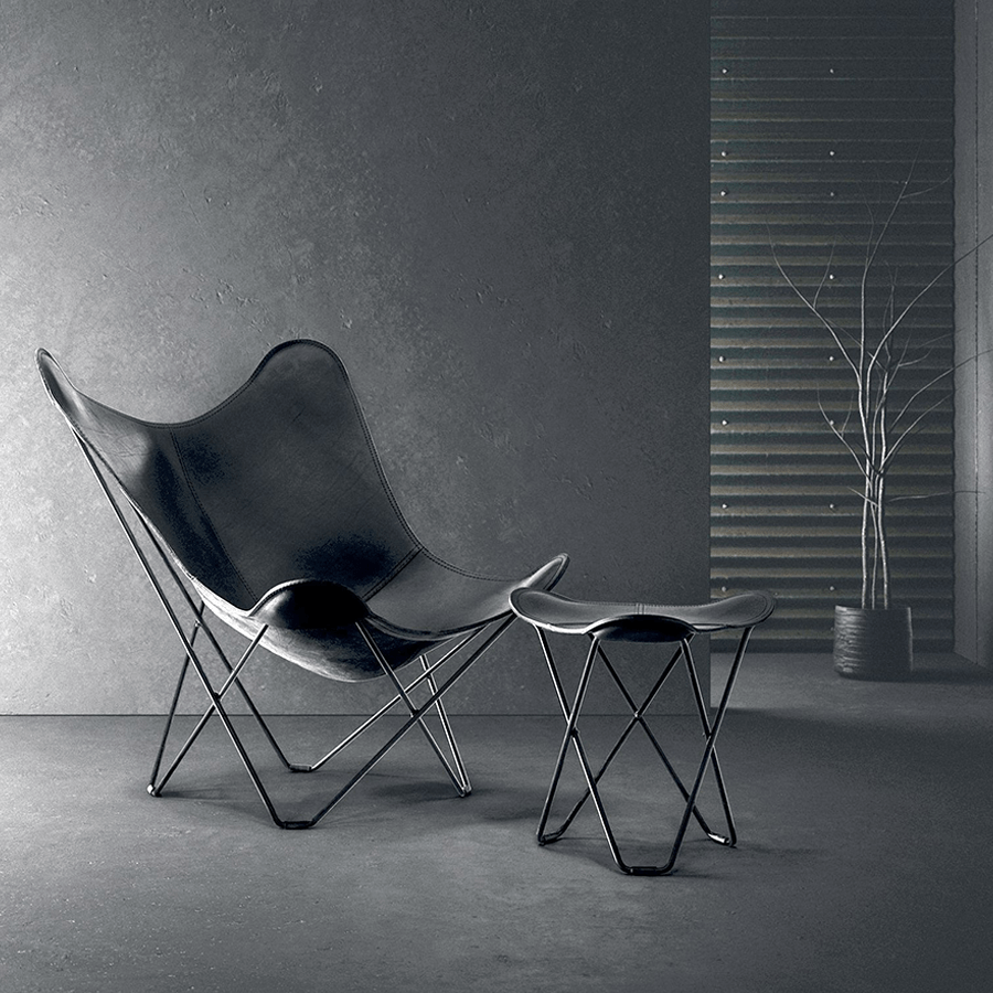 CUERO BUTTERFLY CHAIR CHROME FRAME - DYKE & DEAN