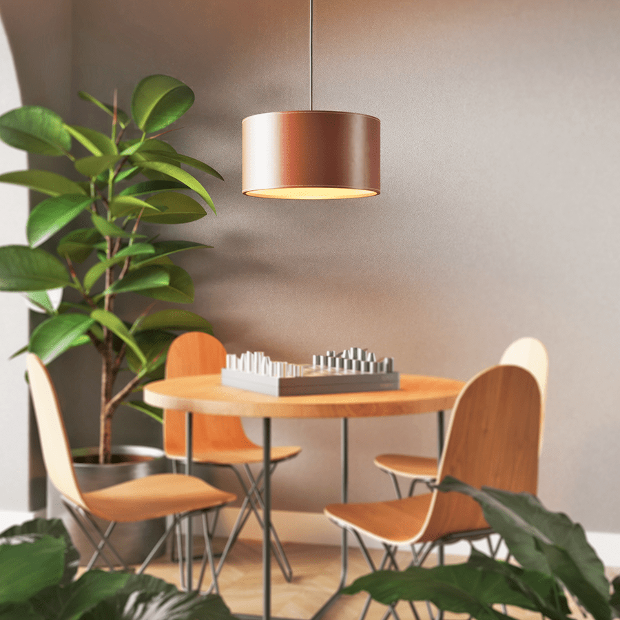 CUERO DRUM LEATHER PENDANT LIGHT CHOCOLATE - DYKE & DEAN