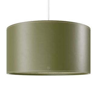 CUERO DRUM LEATHER PENDANT LIGHT GREEN - DYKE & DEAN