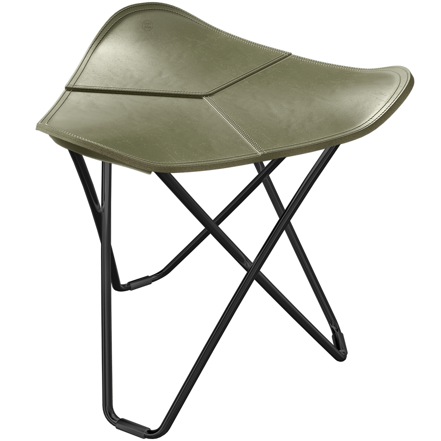 CUERO FLYING GOOSE STOOL BLACK FRAME - DYKE & DEAN