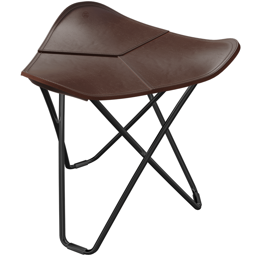 CUERO FLYING GOOSE STOOL BLACK FRAME - DYKE & DEAN