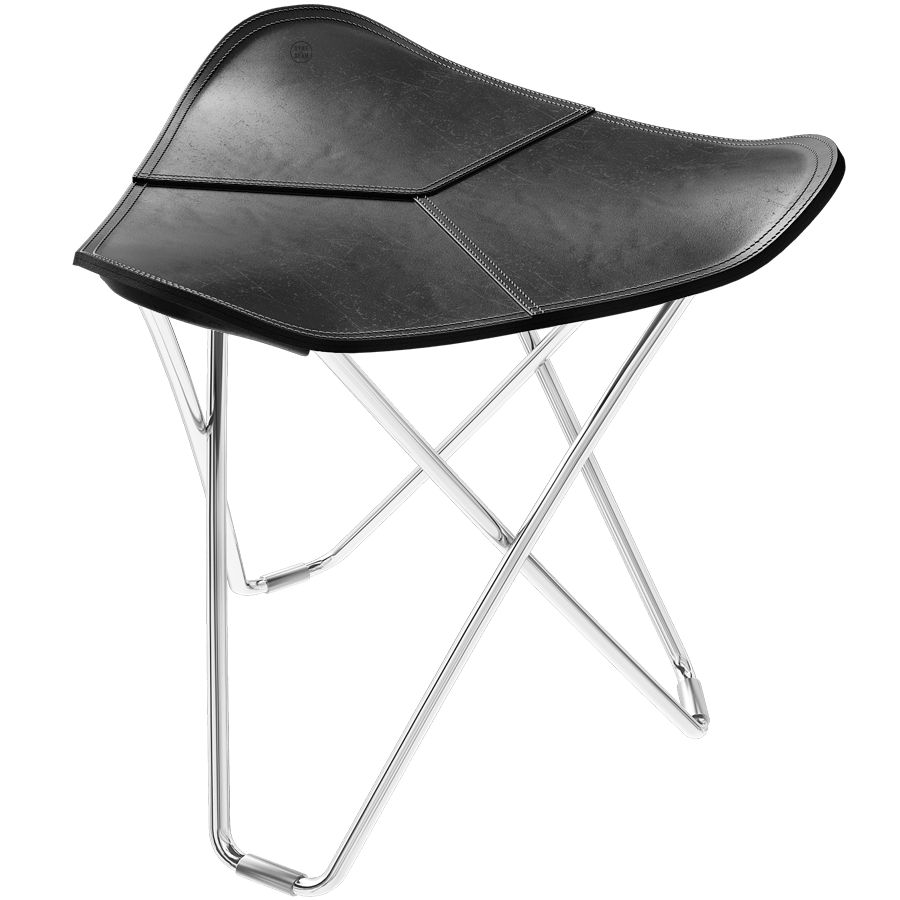 CUERO FLYING GOOSE STOOL CHROME FRAME - DYKE & DEAN