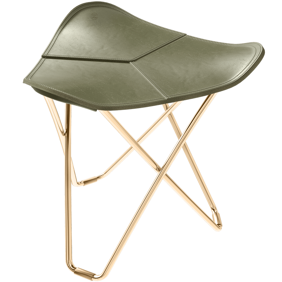 CUERO FLYING GOOSE STOOL GOLD FRAME - DYKE & DEAN