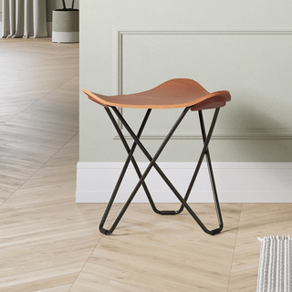 CUERO FLYING GOOSE STOOL GOLD FRAME - DYKE & DEAN