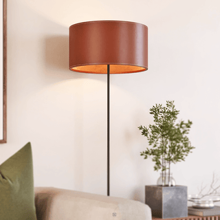 CUERO LEATHER FLOOR LAMP BLACK - DYKE & DEAN