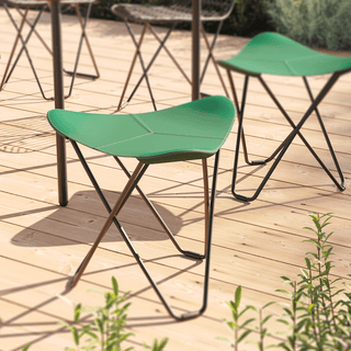 CUERO SUNSHINE FLYING GOOSE OUTDOOR STOOL BLACK FRAME - DYKE & DEAN