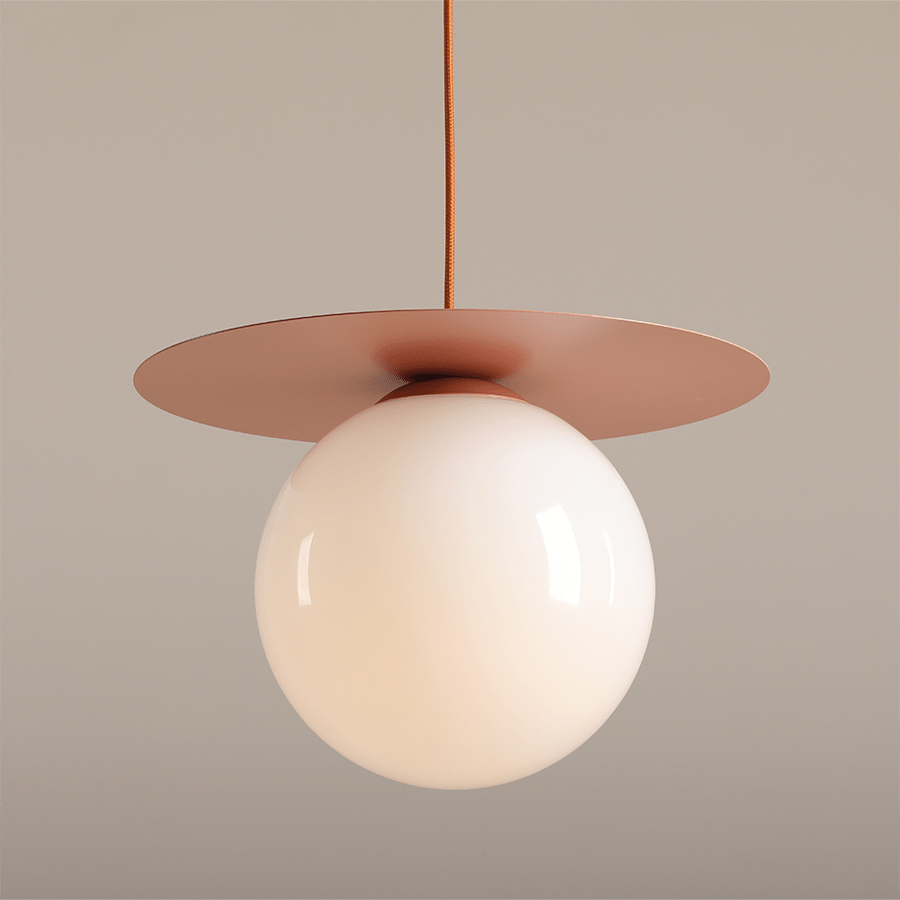 DISC GLOBE HANGING PENDANT LIGHT CORAL LARGE - DYKE & DEAN