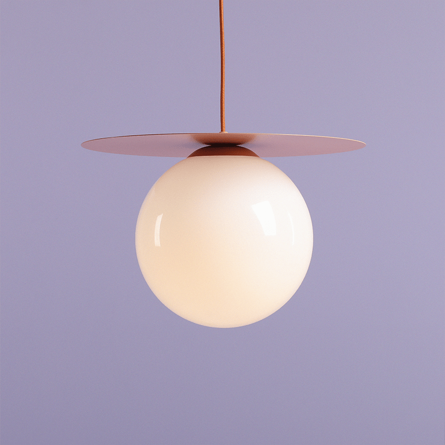 DISC GLOBE HANGING PENDANT LIGHT CORAL LARGE - DYKE & DEAN