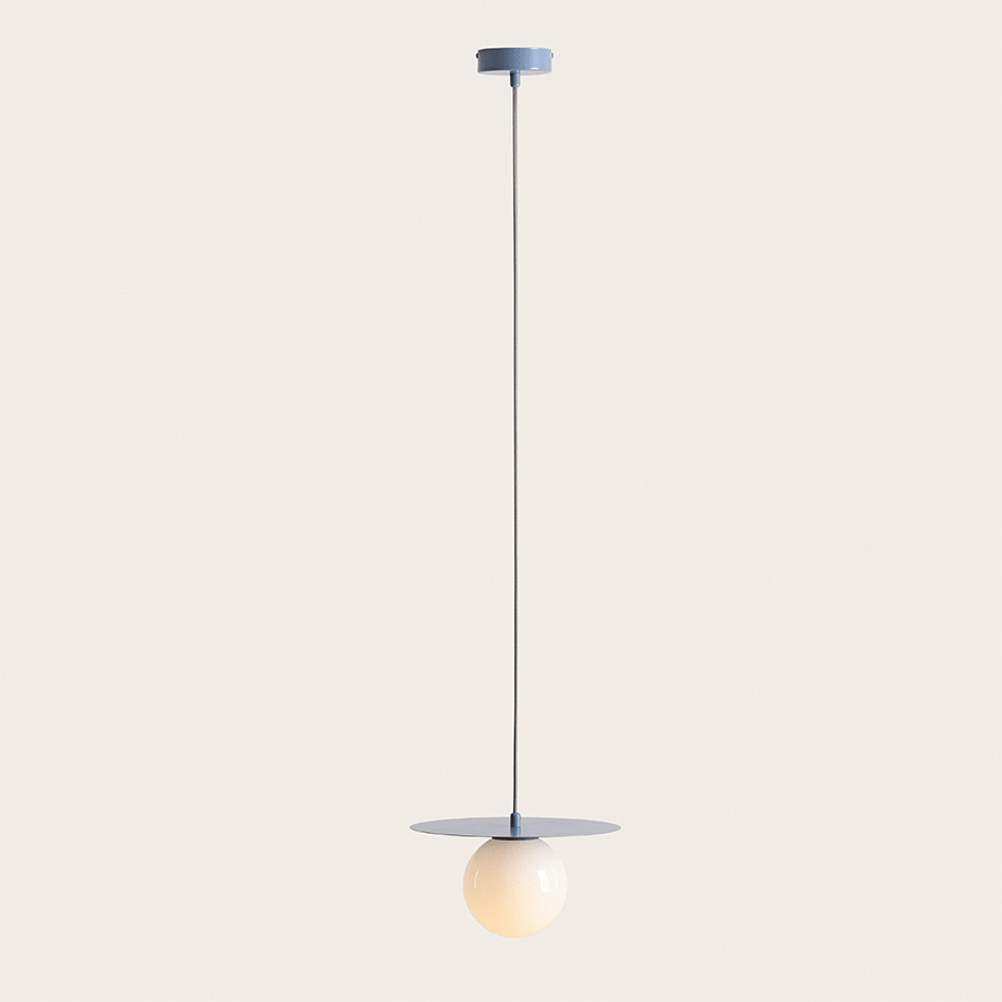 DISC GLOBE HANGING PENDANT LIGHT DUSTY BLUE LARGE - DYKE & DEAN