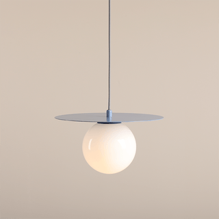 DISC GLOBE HANGING PENDANT LIGHT DUSTY BLUE LARGE - DYKE & DEAN