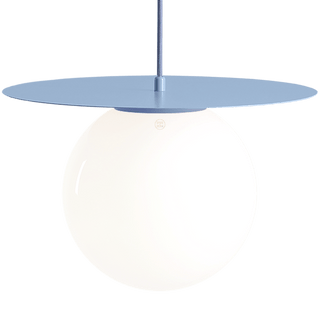 DISC GLOBE HANGING PENDANT LIGHT DUSTY BLUE LARGE - DYKE & DEAN