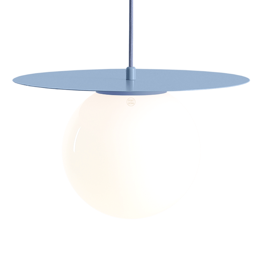 DISC GLOBE HANGING PENDANT LIGHT DUSTY BLUE MEDIUM - DYKE & DEAN