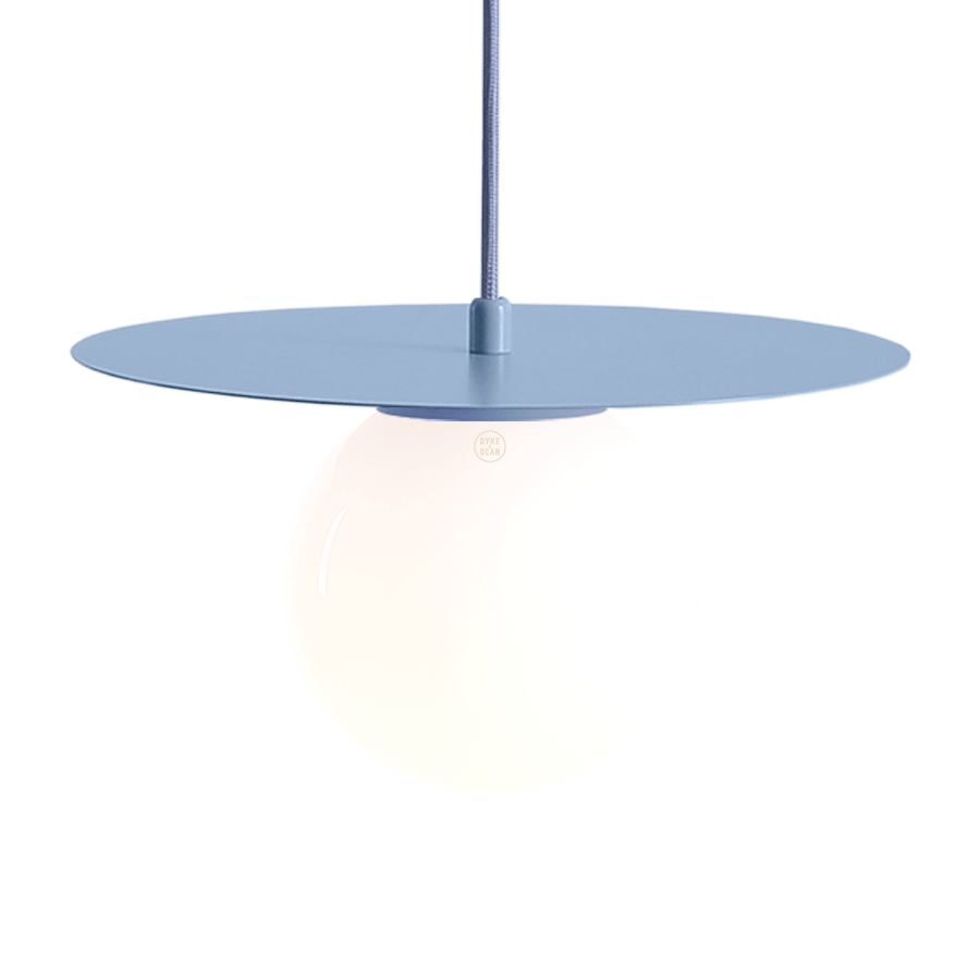 DISC GLOBE HANGING PENDANT LIGHT DUSTY BLUE SMALL - DYKE & DEAN