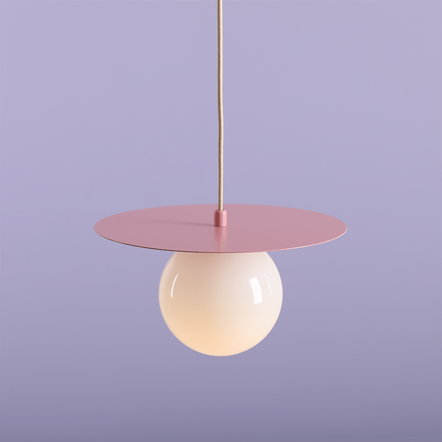 DISC GLOBE HANGING PENDANT LIGHT DUSTY PINK MEDIUM - DYKE & DEAN