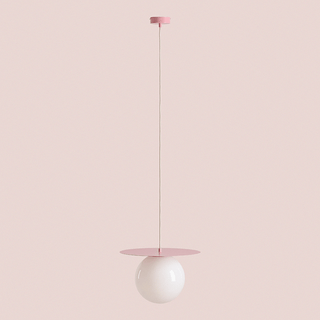 DISC GLOBE HANGING PENDANT LIGHT DUSTY PINK SMALL - DYKE & DEAN