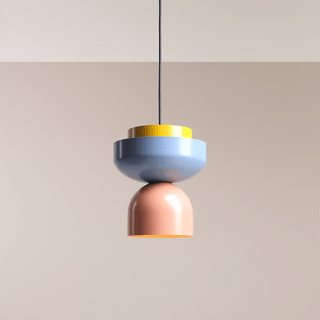 DOME PENDANT DISC LIGHT YELLOW BLUE PINK - DYKE & DEAN