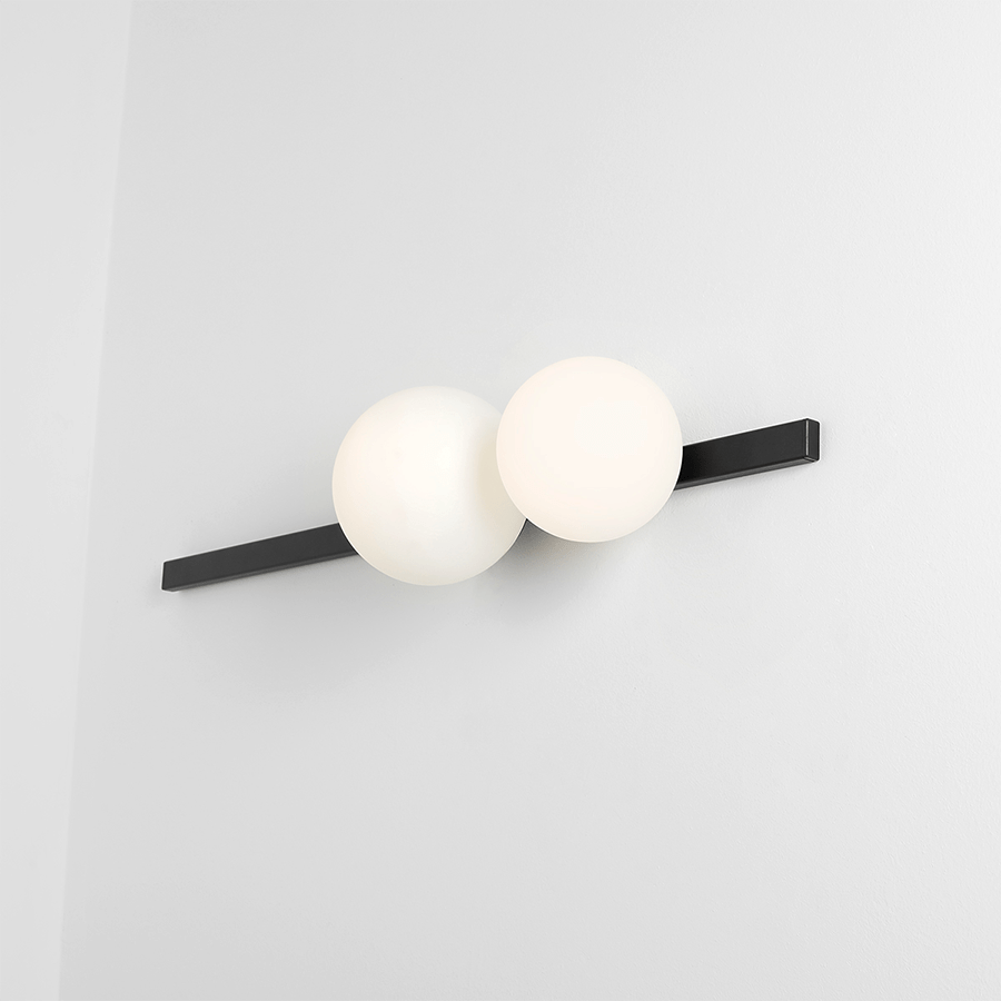 DOUBLE BAR OPAL GLOBE WALL LIGHT - DYKE & DEAN