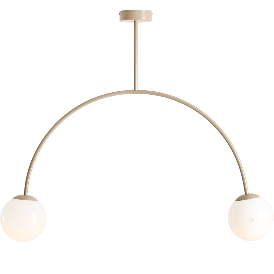 DOUBLE GLOBE FIXED CEILING LIGHT BEIGE - DYKE & DEAN