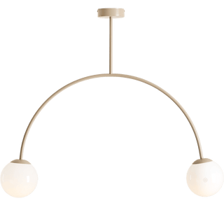 DOUBLE GLOBE FIXED CEILING LIGHT BEIGE - DYKE & DEAN