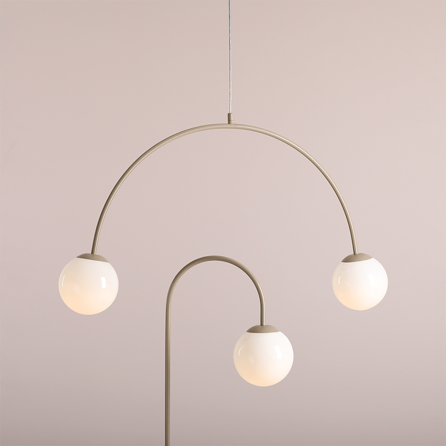 DOUBLE GLOBE HANGING CEILING LIGHT BEIGE - DYKE & DEAN